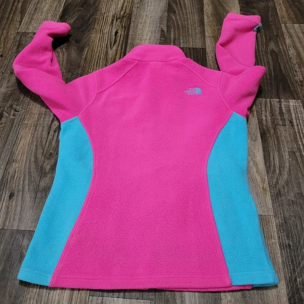 The North Face Girls Multicolor Fleece Full Zip Cotton Candy Pink/Blue Large